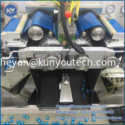 Máquina de fabricação de cápsulas moles de aço inoxidável 304/316L com 43470 cápsulas/hora de saída e velocidade ajustável de 0 a 5 rpm